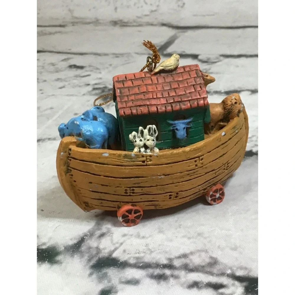 Vintage 1991 American Greetings Forget‎ Me Not Noahs Ark Christmas Ornament